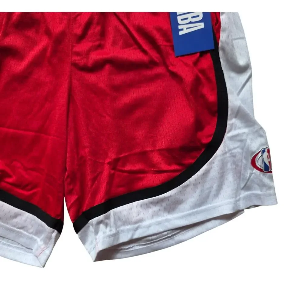 NBA Classic Basketball Shorts Red White Black Size M NWT Polyester